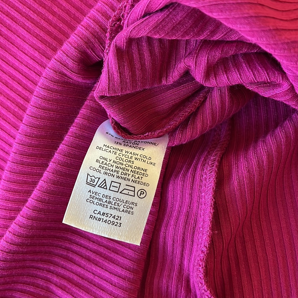 NWT LOFT RIBBED MAXI DRESS SIDE SLIT SMALL IN FUCHSIA Pink / Purple - Picture 6 of 6